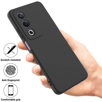 For Oppo A80 5G Case Liquid Silicone Anti-Scratch Phone Cover with Hand Strap