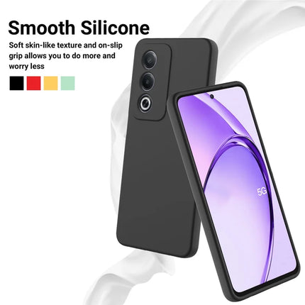 For Oppo A80 5G Case Liquid Silicone Anti-Scratch Phone Cover with Hand Strap