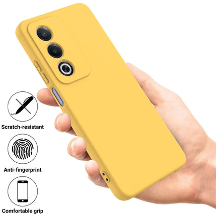 For Oppo A80 5G Case Liquid Silicone Anti-Scratch Phone Cover with Hand Strap