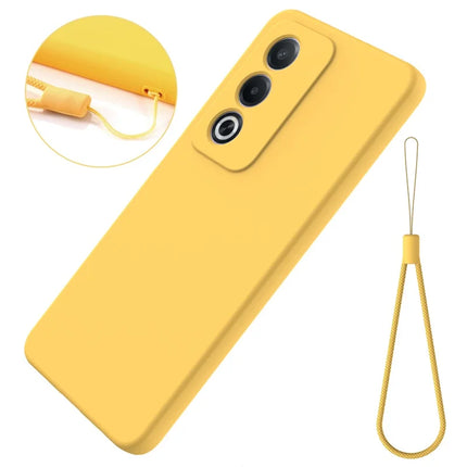 For Oppo A80 5G Case Liquid Silicone Anti-Scratch Phone Cover with Hand Strap