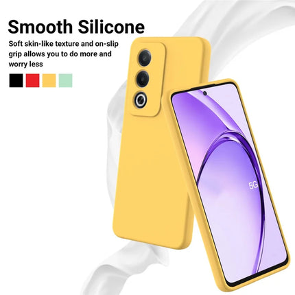 For Oppo A80 5G Case Liquid Silicone Anti-Scratch Phone Cover with Hand Strap