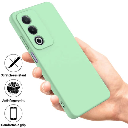 For Oppo A80 5G Case Liquid Silicone Anti-Scratch Phone Cover with Hand Strap