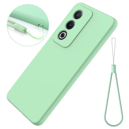 For Oppo A80 5G Case Liquid Silicone Anti-Scratch Phone Cover with Hand Strap