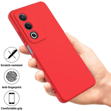 For Oppo A80 5G Case Liquid Silicone Anti-Scratch Phone Cover with Hand Strap
