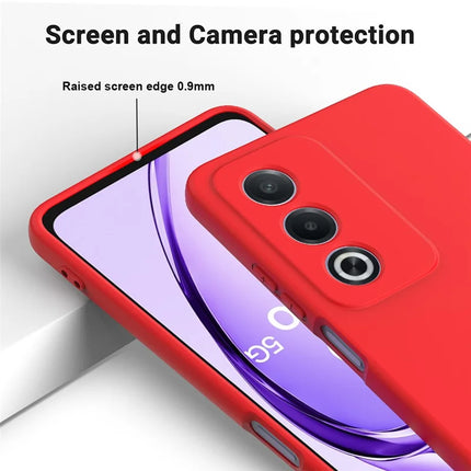 For Oppo A80 5G Case Liquid Silicone Anti-Scratch Phone Cover with Hand Strap