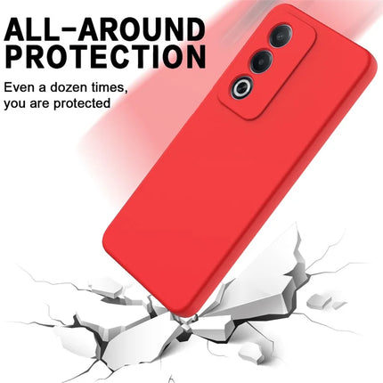 For Oppo A80 5G Case Liquid Silicone Anti-Scratch Phone Cover with Hand Strap