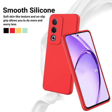 For Oppo A80 5G Case Liquid Silicone Anti-Scratch Phone Cover with Hand Strap