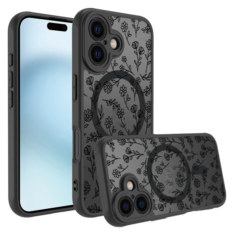 ShopCaseCart Premium Magnetic iPhone 16 Protective cover Compatible with MagSafe Matte Skin-Touch TPU+PC Phone Guard