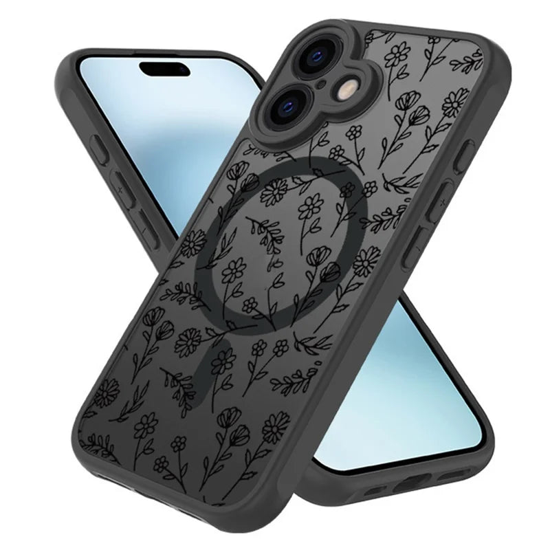 ShopCaseCart Premium Magnetic iPhone 16 Protective cover Compatible with MagSafe Matte Skin-Touch TPU+PC Phone Guard