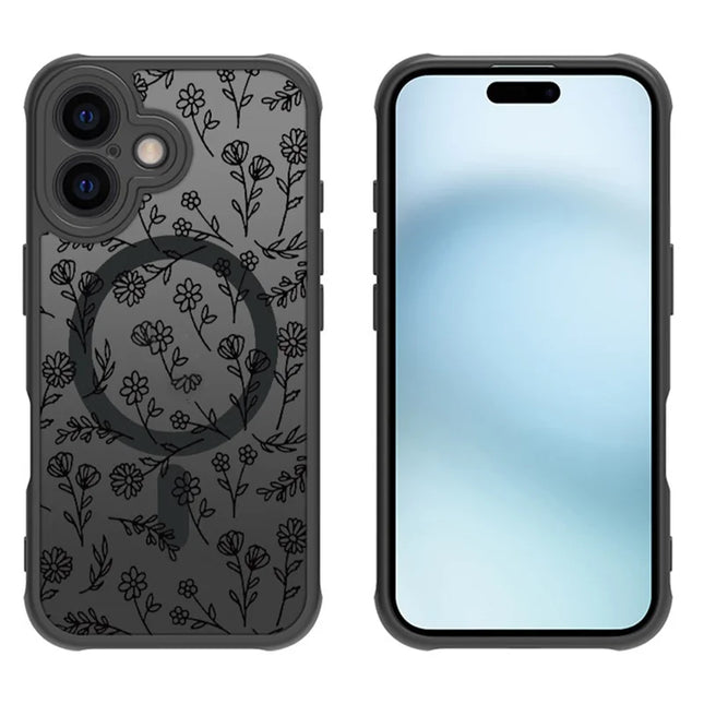 For iPhone 16 Plus Case Compatible with MagSafe Matte Skin-Touch TPU+PC Phone Cover