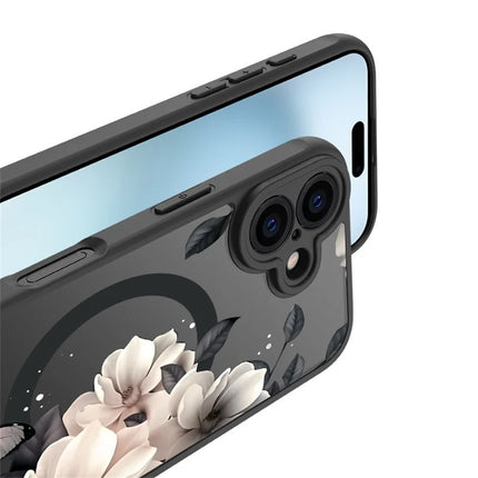 For iPhone 16 Plus Case Compatible with MagSafe Ink Painting Butterfly Pattern TPU+PC Phone Cover