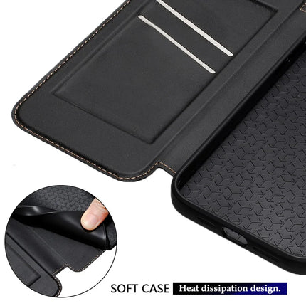 For iPhone 15 Pro Max Case Magnetic Closure Card Slot Leather Flip Phone Cover