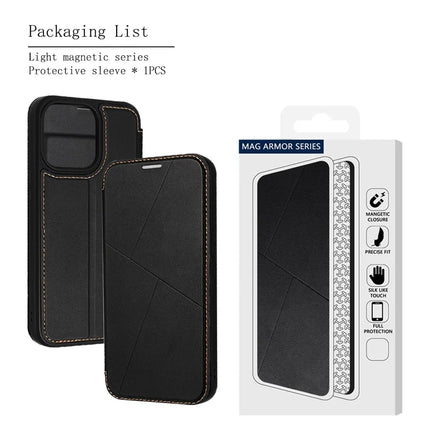 For iPhone 15 Pro Max Case Magnetic Closure Card Slot Leather Flip Phone Cover