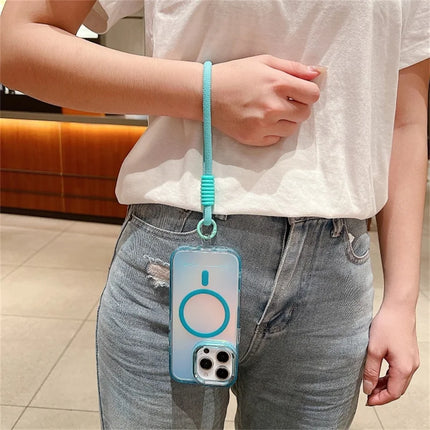 For iPhone 16 Pro Max Case Compatible with MagSafe Chameleon Design TPU+PC Phone Cover with Wrist Strap