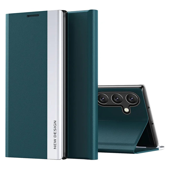 For Samsung Galaxy A16 5G / A16 4G Case Anti-Drop Leather Phone Cover with Stand - Green