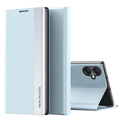 For Samsung Galaxy A06 Case Anti-Drop Leather Phone Cover with Stand - Sky Blue