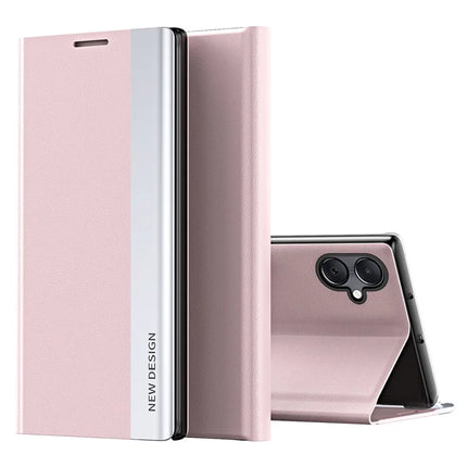 For Samsung Galaxy A06 Case Anti-Drop Leather Phone Cover with Stand - Pink