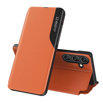 For Samsung Galaxy A16 5G / A16 4G Case View Window Full Protection Leather Phone Cover - Orange