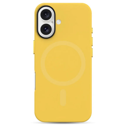 KZDOO For iPhone 16 Plus Case Compatible with MagSafe PU+PC Shockproof Phone Cover - Yellow