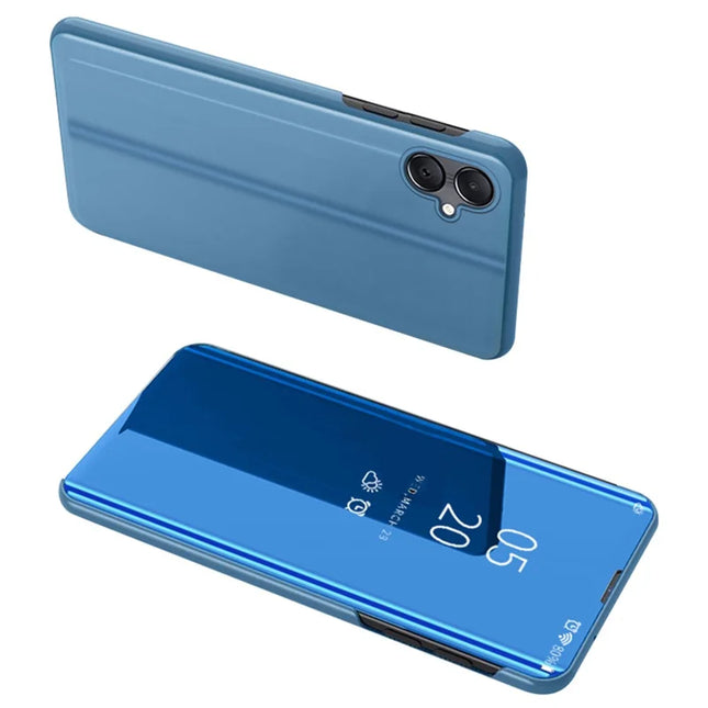 For Samsung Galaxy A06 Case View Window Stand Leather Flip Phone Cover - Blue