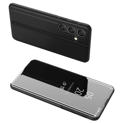 For Samsung Galaxy A16 5G / A16 4G Case View Window Stand Leather Flip Phone Cover - Black