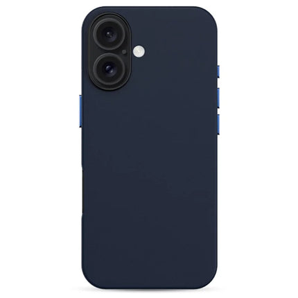 KZDOO Noble Collection Series For iPhone 16 Plus Case PU+PC Shockproof Phone Cover - Dark Blue