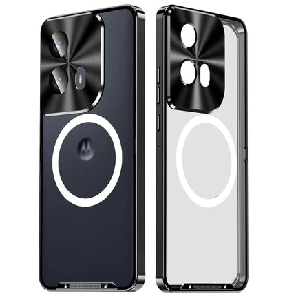 Magic Shield Magnetic Series for Motorola Edge (2024) 5G Case Metal+TPU Phone Cover with Lens Guard