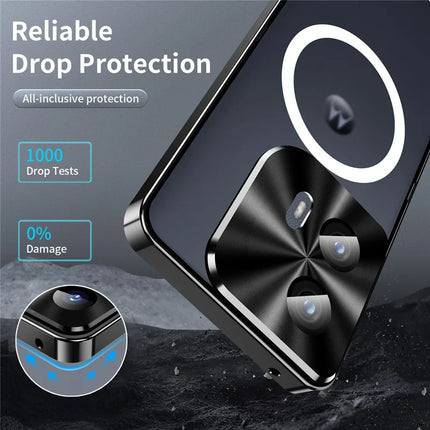 Magic Shield Magnetic Series for Motorola Edge (2024) 5G Case Metal+TPU Phone Cover with Lens Guard