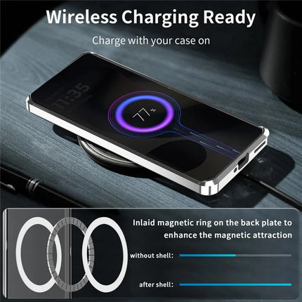 Magic Shield Magnetic Series for Motorola Edge (2024) 5G Case Metal+TPU Phone Cover with Lens Guard