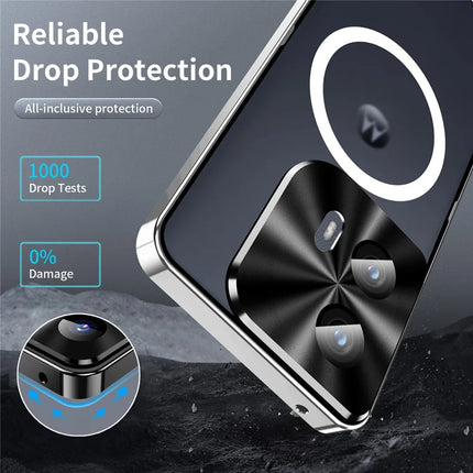 Magic Shield Magnetic Series for Motorola Edge (2024) 5G Case Metal+TPU Phone Cover with Lens Guard