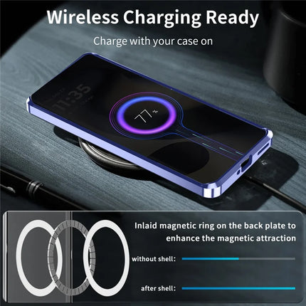 Magic Shield Magnetic Series for Motorola Edge (2024) 5G Case Metal+TPU Phone Cover with Lens Guard