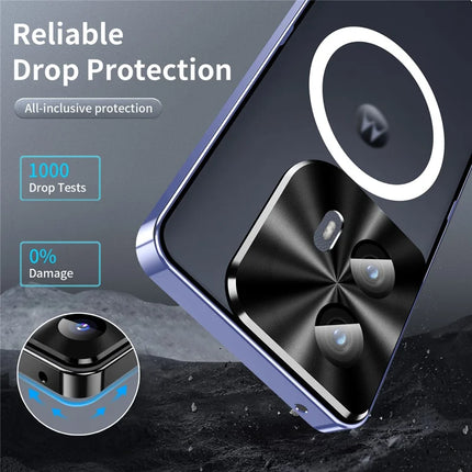 Magic Shield Magnetic Series for Motorola Edge (2024) 5G Case Metal+TPU Phone Cover with Lens Guard