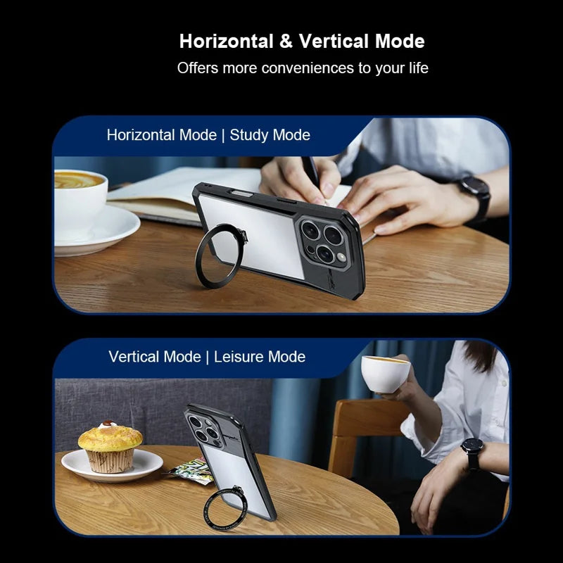 ShopCaseCart Kickstand Durable iPhone 16 Pro Max Protective cover Compatible with MagSafe Kickstand PC+TPU Phone Guard