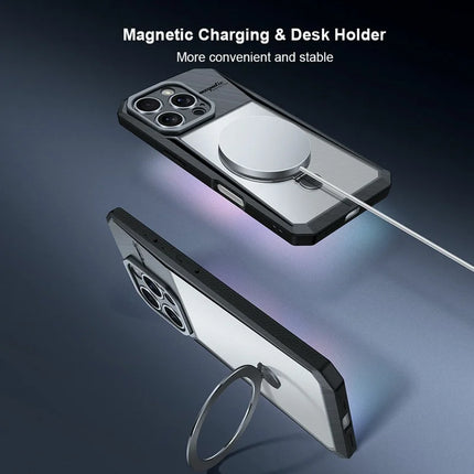 XUNDD For iPhone 16 Pro Max Case Compatible with MagSafe Kickstand  PC+TPU Phone Cover