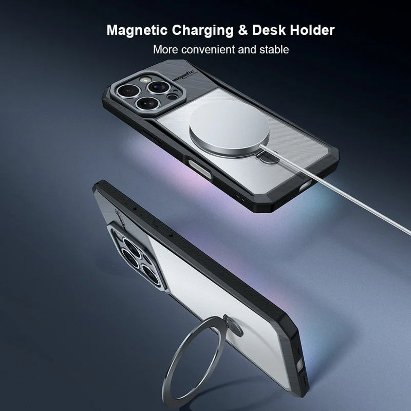 ShopCaseCart Kickstand Durable iPhone 16 Pro Max Protective cover Compatible with MagSafe Kickstand PC+TPU Phone Guard