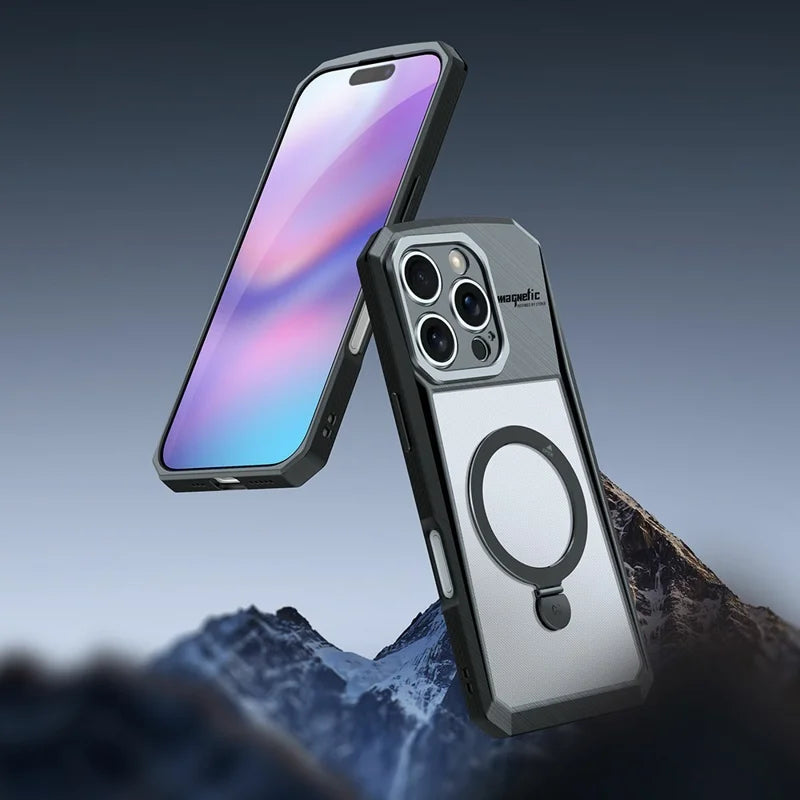 ShopCaseCart Kickstand Durable iPhone 16 Pro Max Protective cover Compatible with MagSafe Kickstand PC+TPU Phone Guard