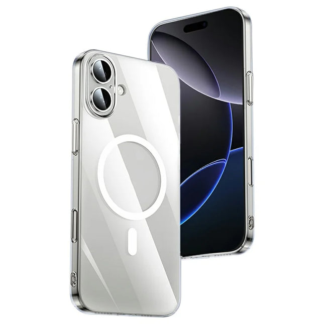 XUNDD XDD-0010 For iPhone 16 Plus Case Compatible with MagSafe Cover Ultra-Thin Clear PC Phone Cover - White