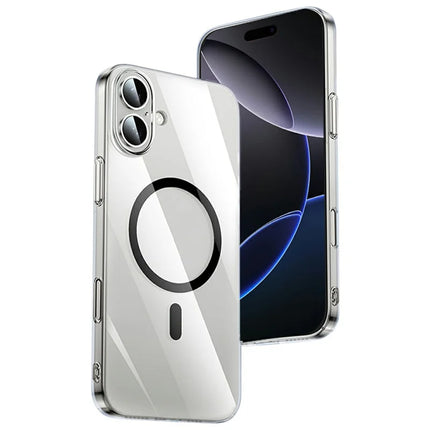 XUNDD XDD-0010 For iPhone 16 Plus Case Compatible with MagSafe Cover Ultra-Thin Clear PC Phone Cover - Black