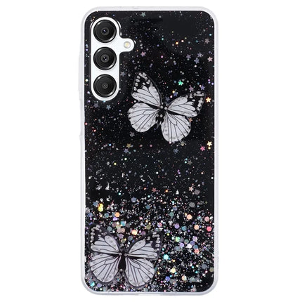 AW Series For Samsung Galaxy A16 5G / A16 4G Case Epoxy PVC Butterfly TPU Aesthetics Phone Cover - Black
