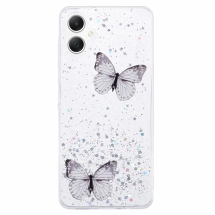 AW Series For Samsung Galaxy A06 Case Epoxy PVC Butterfly TPU Aesthetics Phone Cover - White