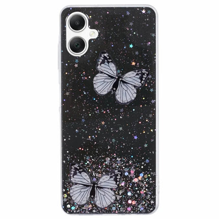 AW Series For Samsung Galaxy A06 Case Epoxy PVC Butterfly TPU Aesthetics Phone Cover - Black