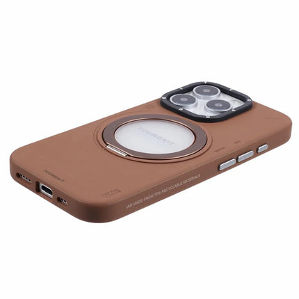 YOUNGKIT For iPhone 16 Pro Case Compatible with MagSafe Rotating Kickstand PU+TPU Phone Cover