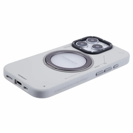 YOUNGKIT For iPhone 16 Pro Case Compatible with MagSafe Rotating Kickstand PU+TPU Phone Cover