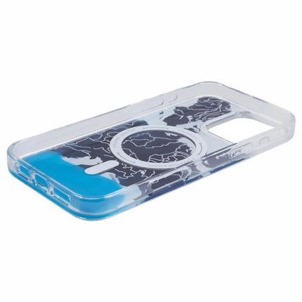 YOUNGKIT For iPhone 16 Pro Case Compatible with MagSafe IMD Map Pattern Quicksand PC+TPU Phone Cover