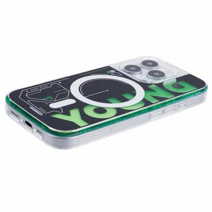 YOUNGKIT For iPhone 16 Pro Case Quicksand PC+TPU Phone Cover Compatible with MagSafe