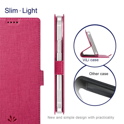 VILI DMK Series for iPhone 16 Pro Case Stand Wallet Leather Phone Cover