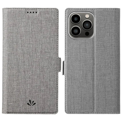 VILI DMK Series for iPhone 16 Pro Case Stand Wallet Leather Phone Cover - Grey