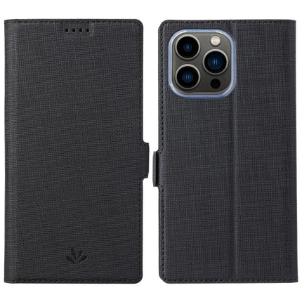 VILI DMK Series for iPhone 16 Pro Case Stand Wallet Leather Phone Cover - Black