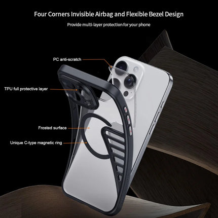 XUNDD XDD-0007 For iPhone 16 Pro Max Case Compatible with MagSafe TPU+PC Matte Phone Cover