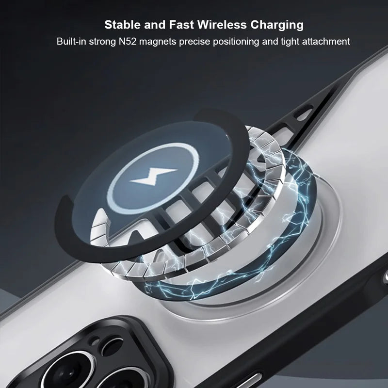 ShopCaseCart Shockproof Durable iPhone 16 Pro Protective cover Compatible with MagSafe TPU+PC Matte Phone Guard